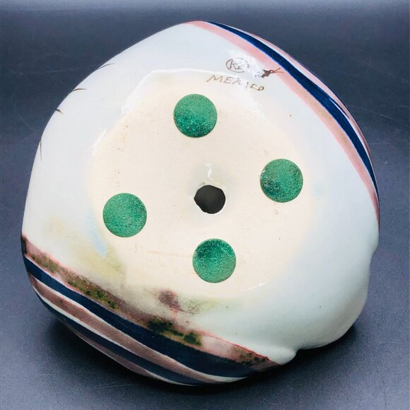 Vintage Ken Edwards Tonala Pottery DUCK, Folk Art Blue Bird Butterfly Florals - Picture 7 of 13